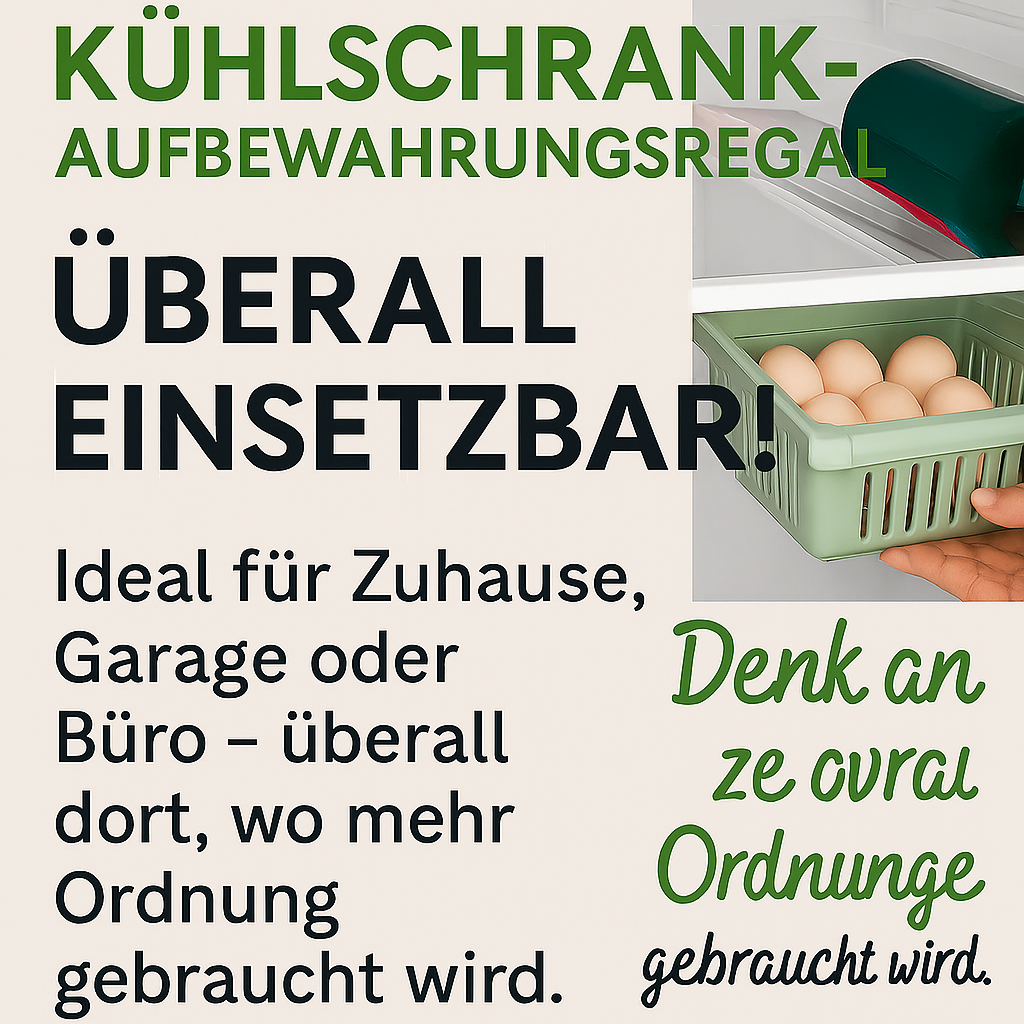 Erweiterbares Aufbewahrungsregal für Kühlschränke