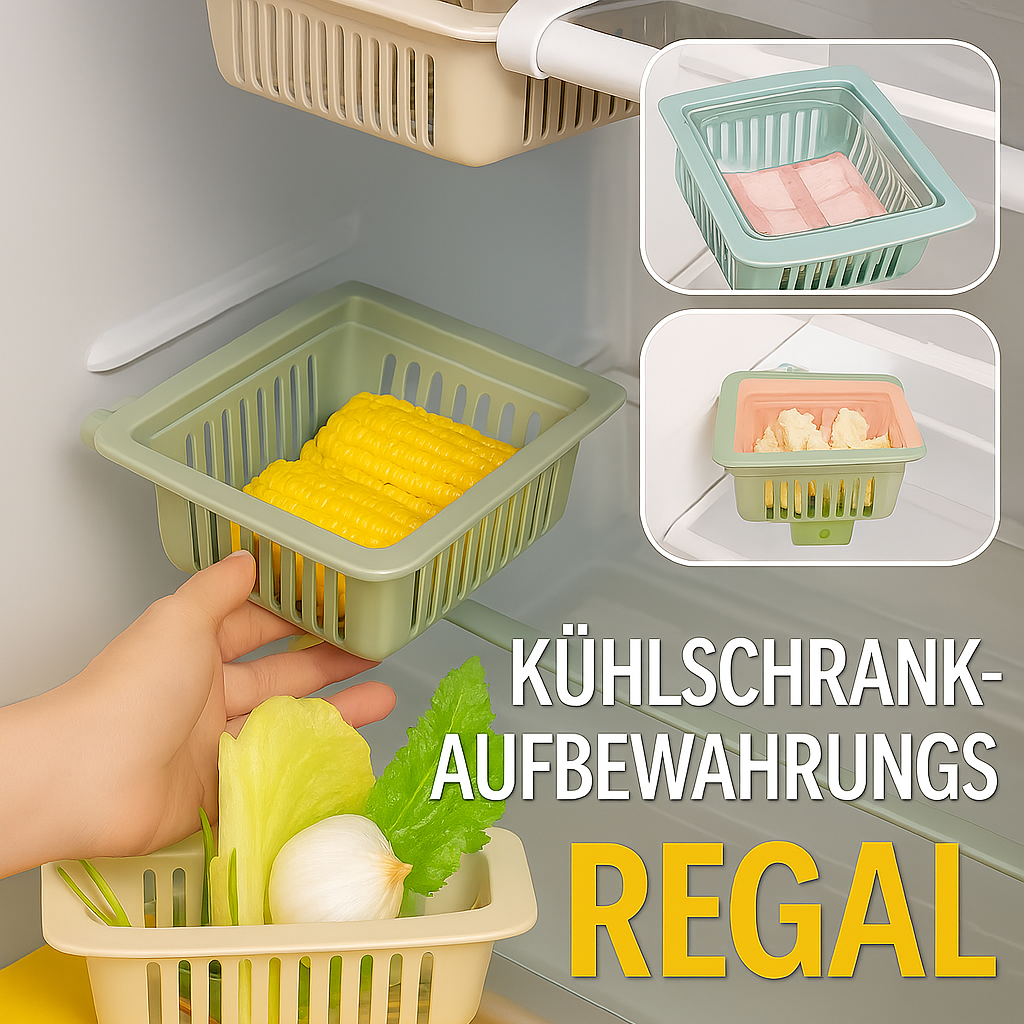 Erweiterbares Aufbewahrungsregal für Kühlschränke